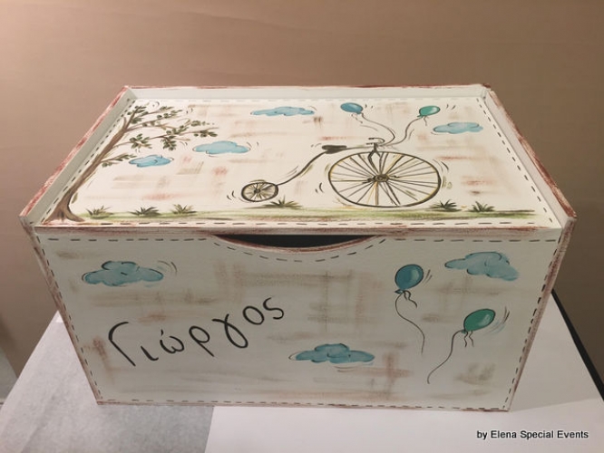 Hand-painted Wooden Toy Boxes