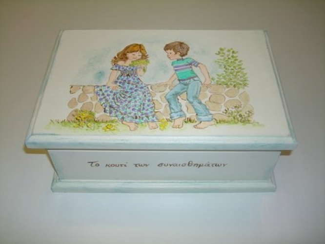 Hand-painted Wooden jewelry box.
