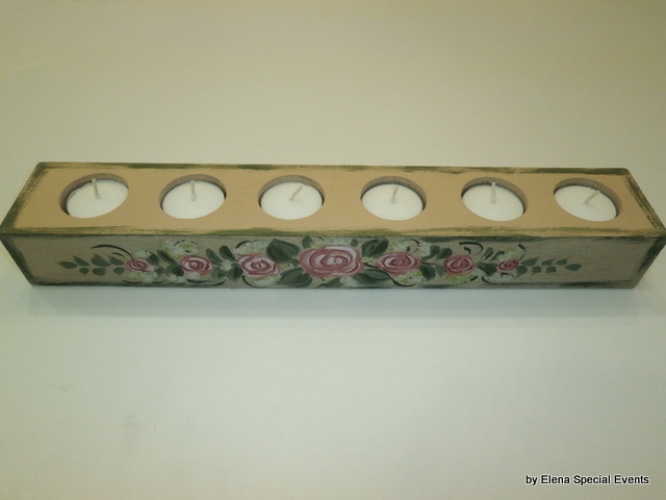 Χειροποίητο Ξύλινο Κηροπήγιο.