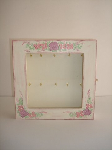 Hand-painted wooden key hanger.