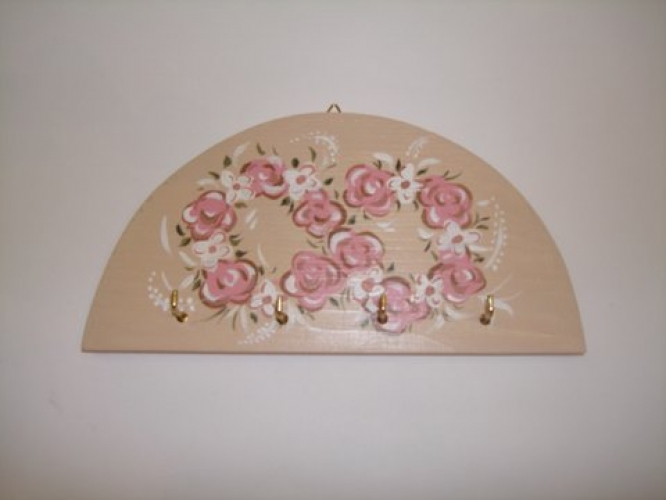 Hand-painted wooden key hanger (bees).