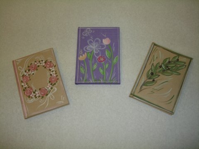 Hand-painted Fabric notebook.