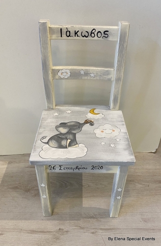 Hand-painted Children's Chairs Elephant Baby