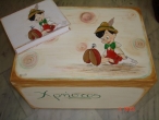 Hand-painted Wooden Toy Boxes