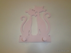 Hand-painted wooden hanger “cats”.