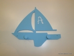 Hand-painted wooden hanger “sail boat”.