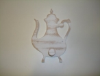 Hand-painted wooden hanger “teapot”.