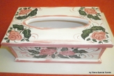 Hand-painted Wooden Tissue Case.